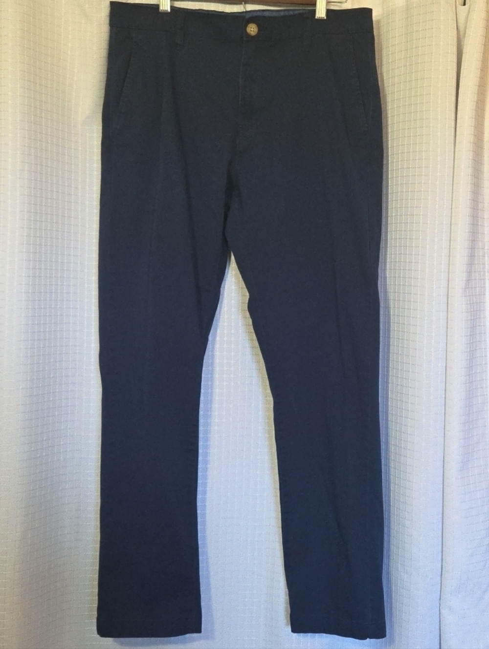 Daniel Hechter Pants Mens 34x32 Navy Stretch Chino Straight Leg 5 Pocket Casual